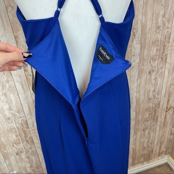 Bebe Cross Over Flounced Hem Midi Dress Size XL Women - Picture 11 of 15